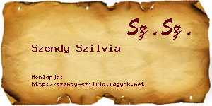 Szendy Szilvia névjegykártya