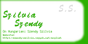 szilvia szendy business card